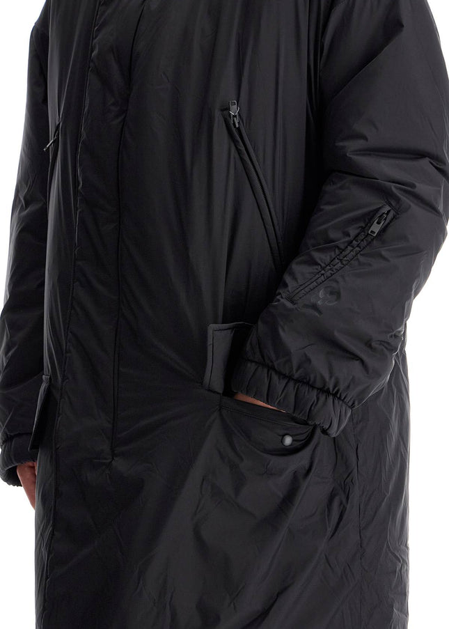 Y-3 long padded nylon parka coat