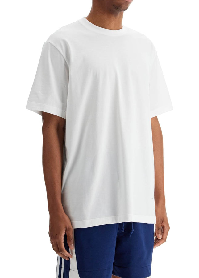 Y-3 white cotton t-shirt with "uniform of the streets" print