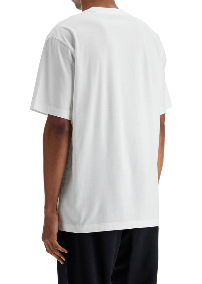 Y-3 white cotton t-shirt with wide neckline