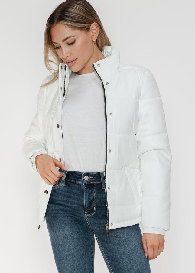 YMI Pocketed Zip Up Turtleneck Puffer Jacket