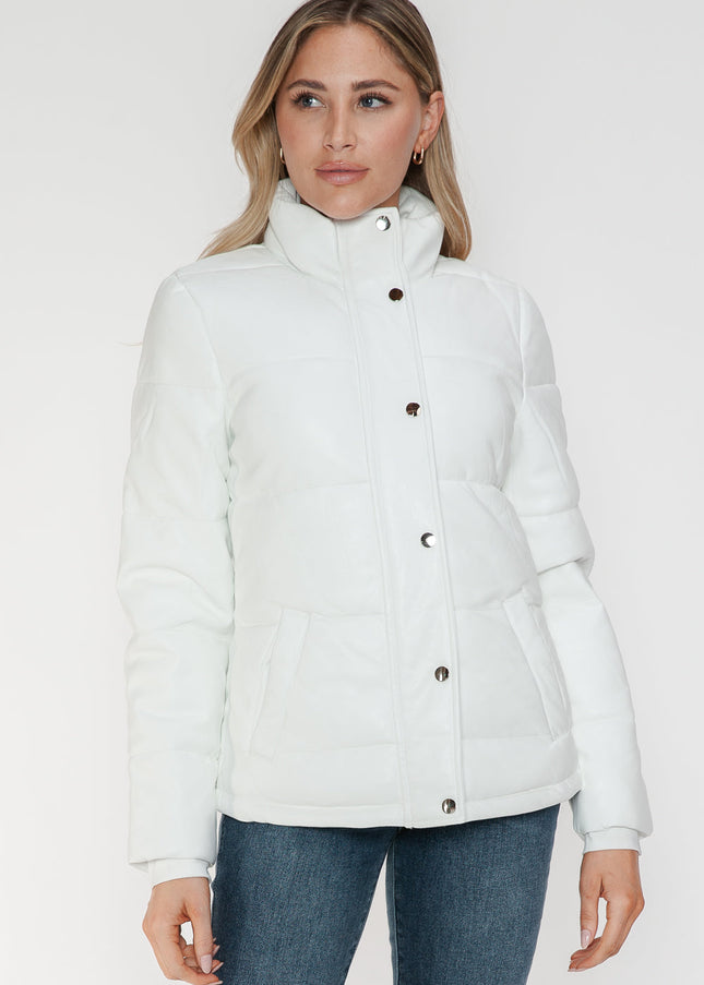 YMI Pocketed Zip Up Turtleneck Puffer Jacket