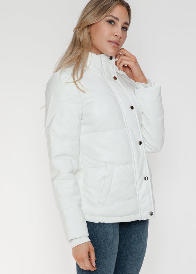 YMI Pocketed Zip Up Turtleneck Puffer Jacket