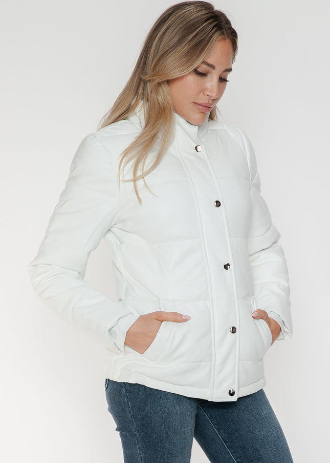 YMI Pocketed Zip Up Turtleneck Puffer Jacket