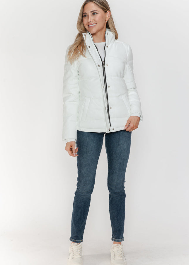 YMI Pocketed Zip Up Turtleneck Puffer Jacket