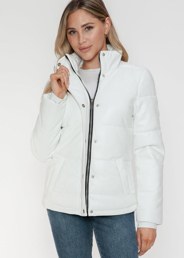 YMI Pocketed Zip Up Turtleneck Puffer Jacket