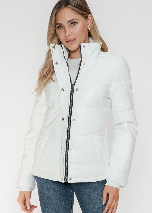 YMI Pocketed Zip Up Turtleneck Puffer Jacket