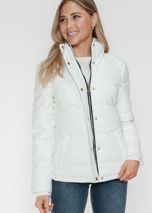 YMI Pocketed Zip Up Turtleneck Puffer Jacket