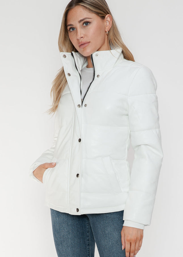 YMI Pocketed Zip Up Turtleneck Puffer Jacket