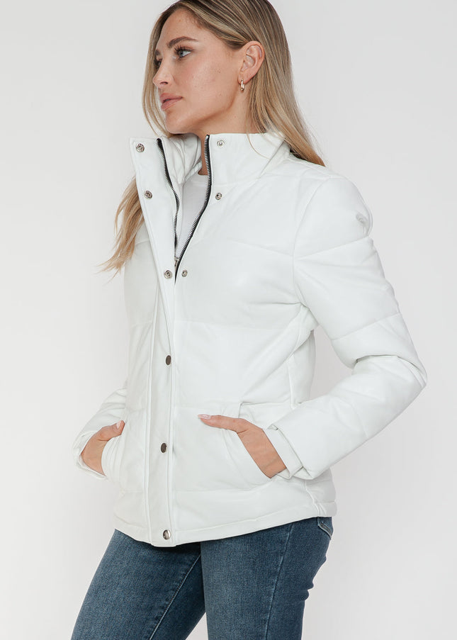 YMI Pocketed Zip Up Turtleneck Puffer Jacket