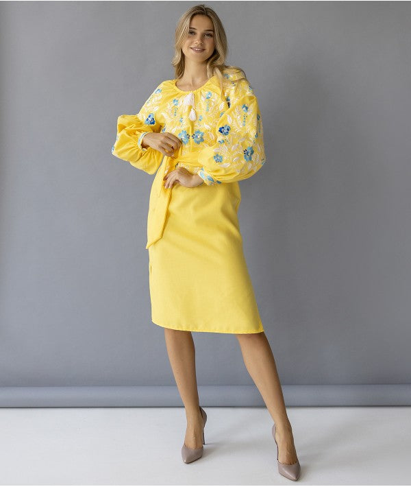 Yellow Embroidered Dress