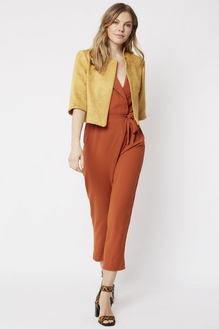 Yellow Faux Suede Jacket-4