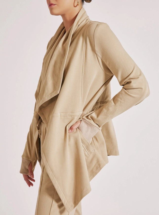 Yolo Drape Front Jacket Irish Cream