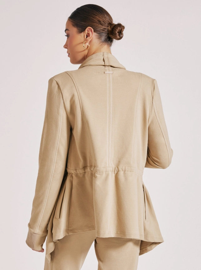 Yolo Drape Front Jacket Irish Cream