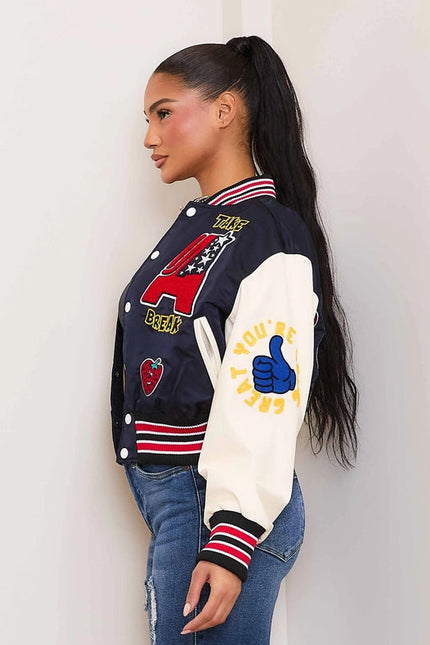 You Are Doing Ok Varsity Jacket Women