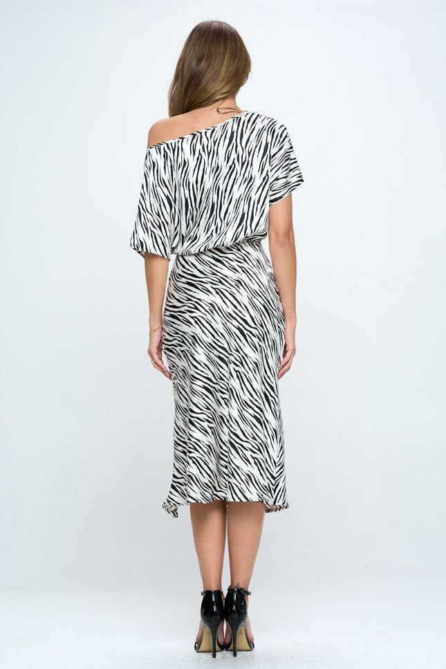 Zebra Print Dress with Slit-4