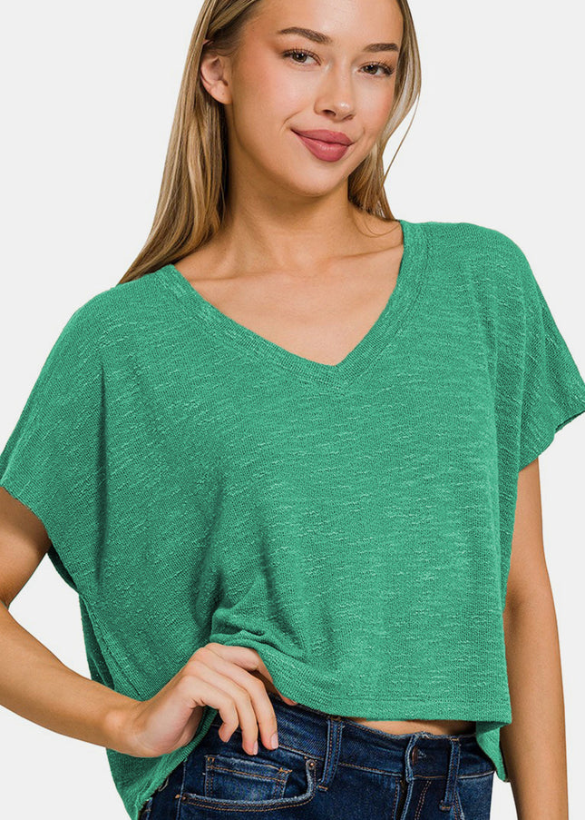 Zenana V-Neck Short Sleeve T-Shirt