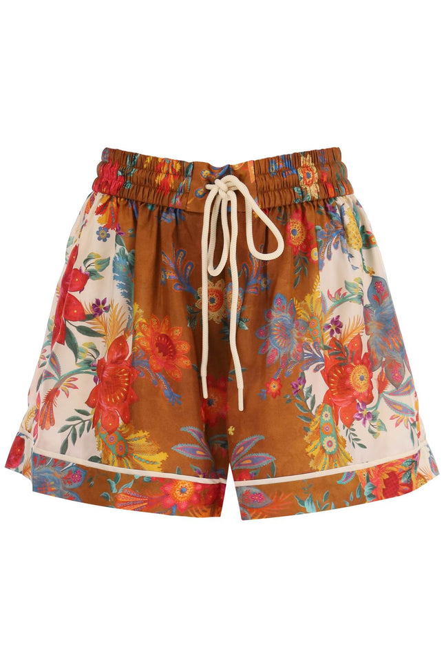 Zimmermann 'ginger' shorts with floral motif-women > clothing > trousers > shorts-Zimmermann-2-Brown-Urbanheer