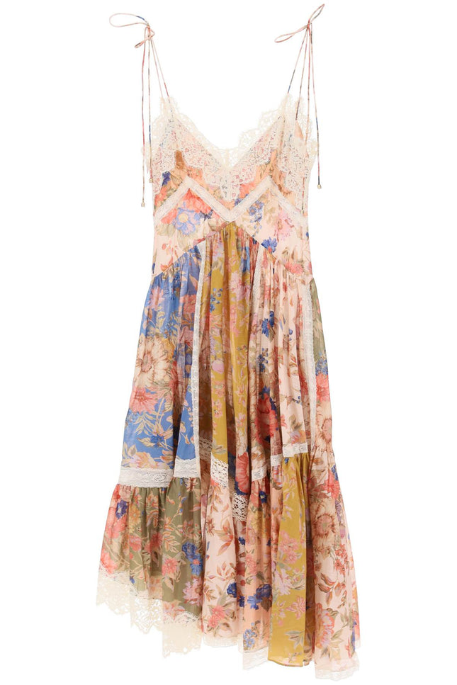 Zimmermann august asymmetric dress with lace trims-women > clothing > dresses > midi-Zimmermann-Urbanheer