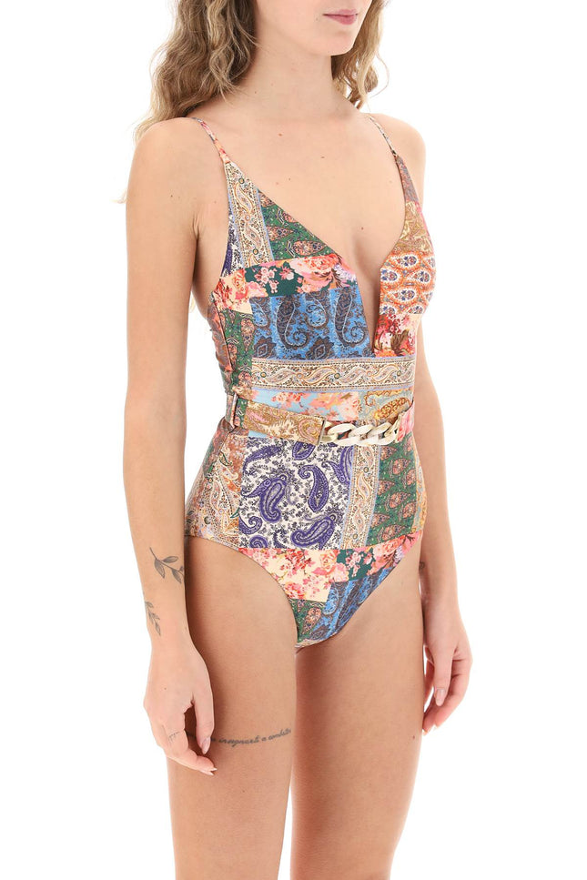 Zimmermann             devi plunge one-piece swimsuit - Multicolor