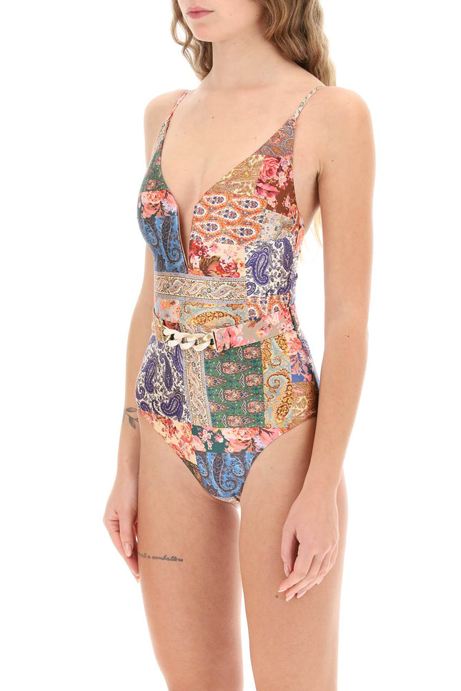 Zimmermann             devi plunge one-piece swimsuit - Multicolor