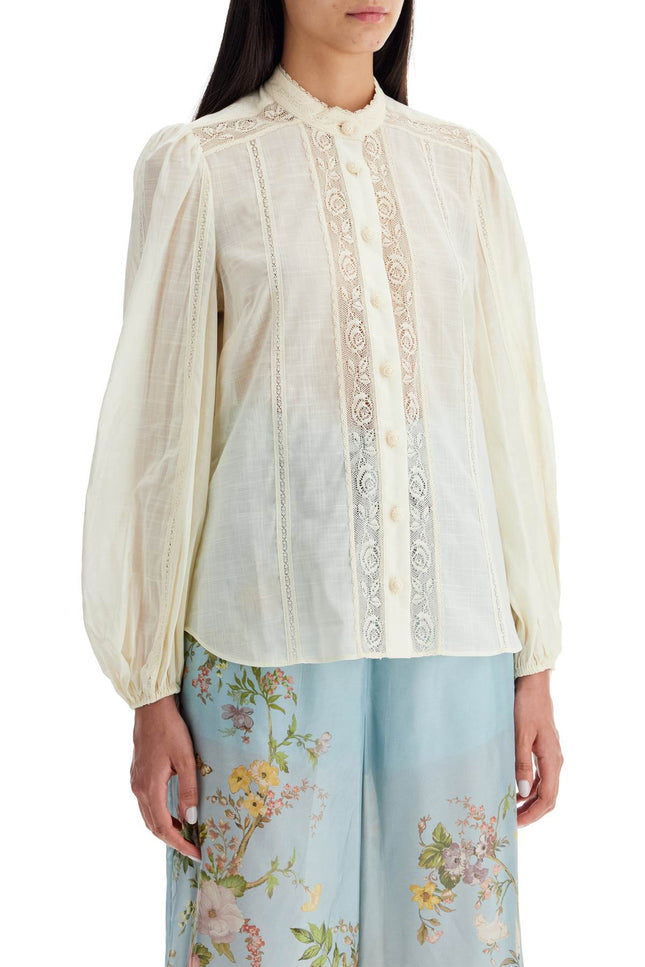 Zimmermann             halliday lace-trimmed shirt - White