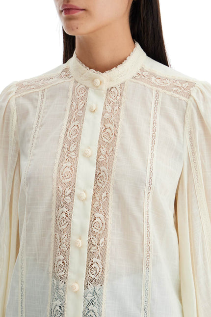 Zimmermann             halliday lace-trimmed shirt - White