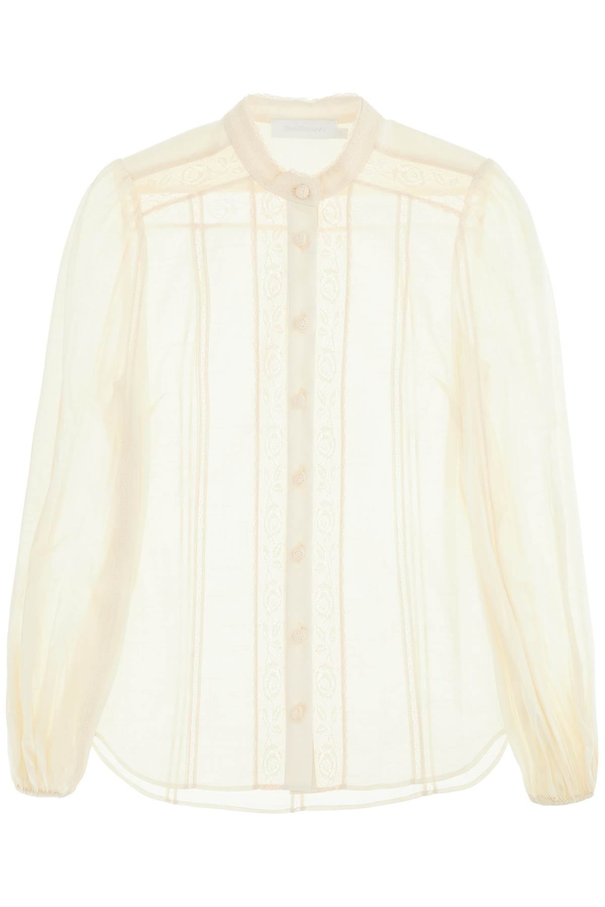 Zimmermann             halliday lace-trimmed shirt - White