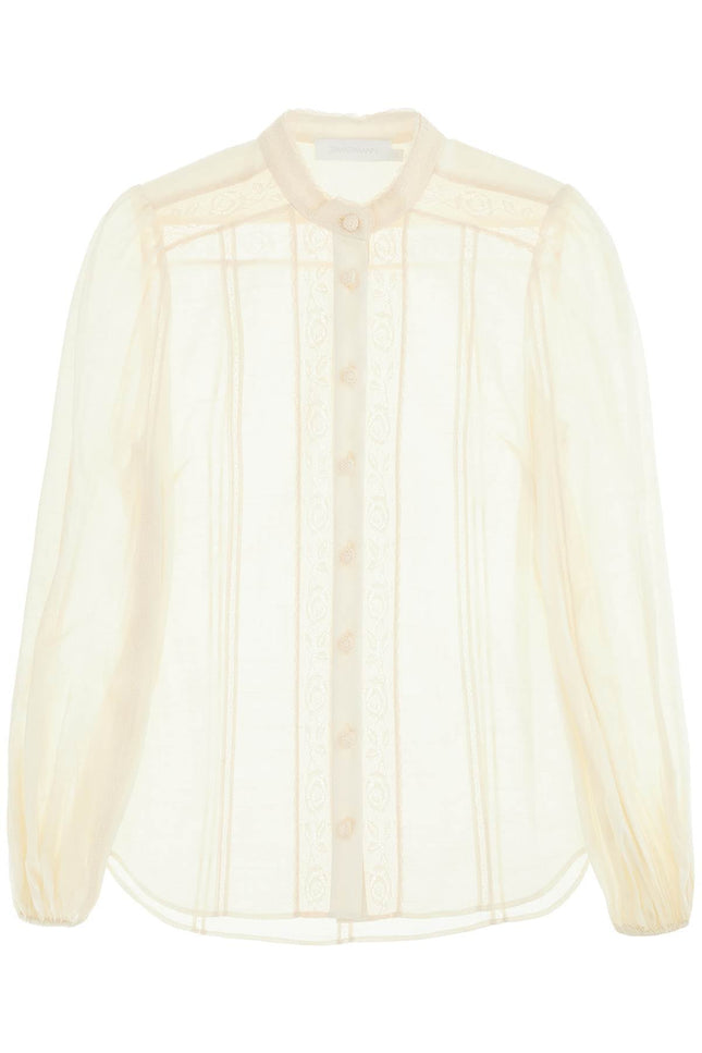 Zimmermann             halliday lace-trimmed shirt - White