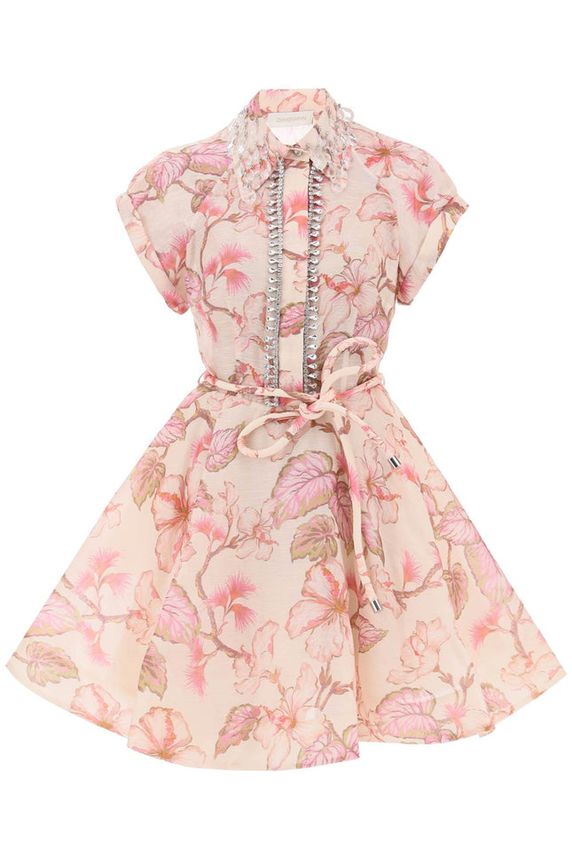 Zimmermann             matchmaker flip floral dress with appliqués - Pink