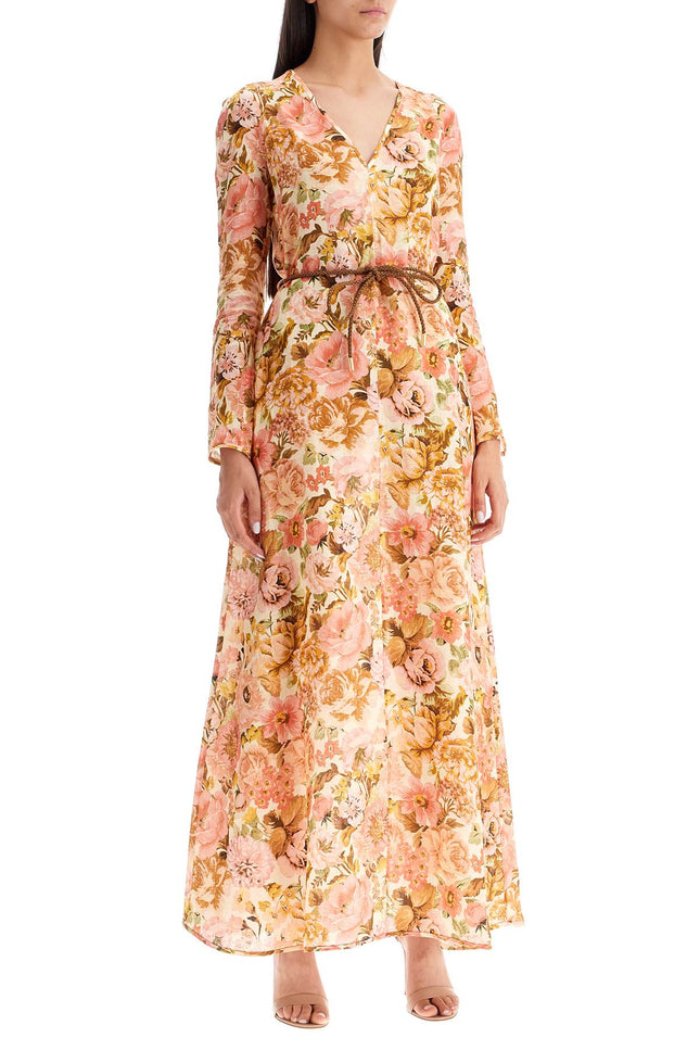 Zimmermann             maxi linen golden plunge dress with