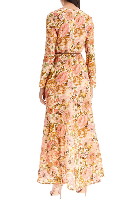 Zimmermann             maxi linen golden plunge dress with