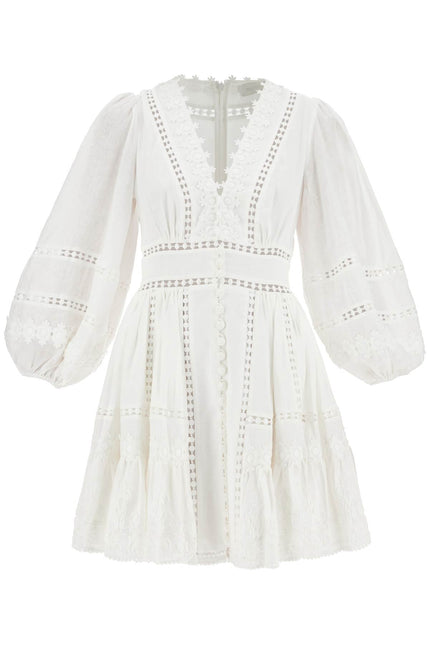 Zimmermann short dress with cutwork embroidery details