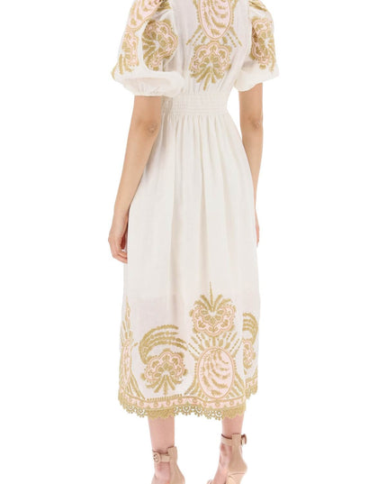 Zimmermann "waverly embroidered linen dress"