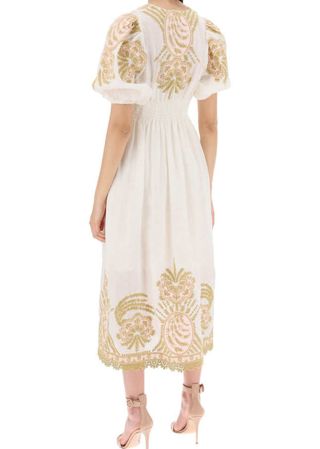 Zimmermann "waverly embroidered linen dress"