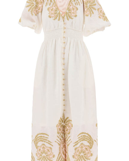 Zimmermann "waverly embroidered linen dress"