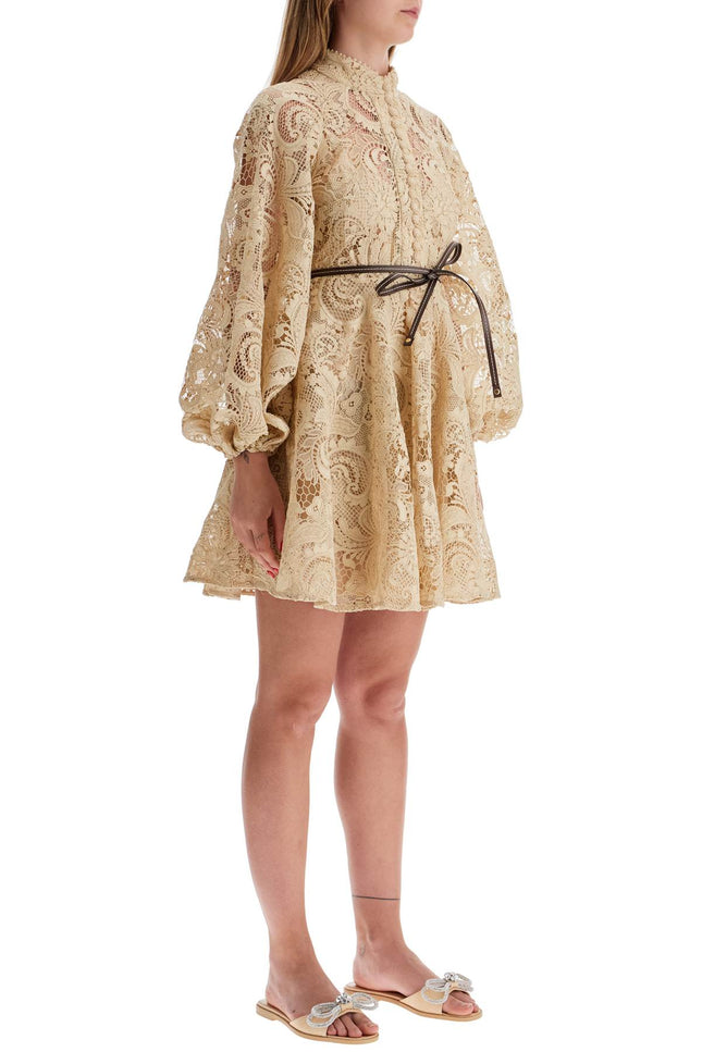 Zimmermann             waverly lace mini dress - Beige