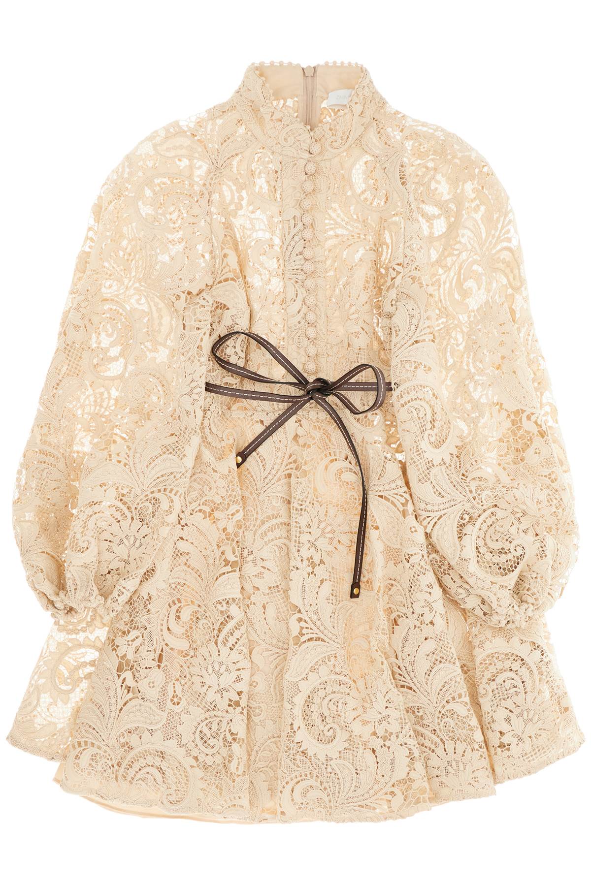 Zimmermann             waverly lace mini dress - Beige