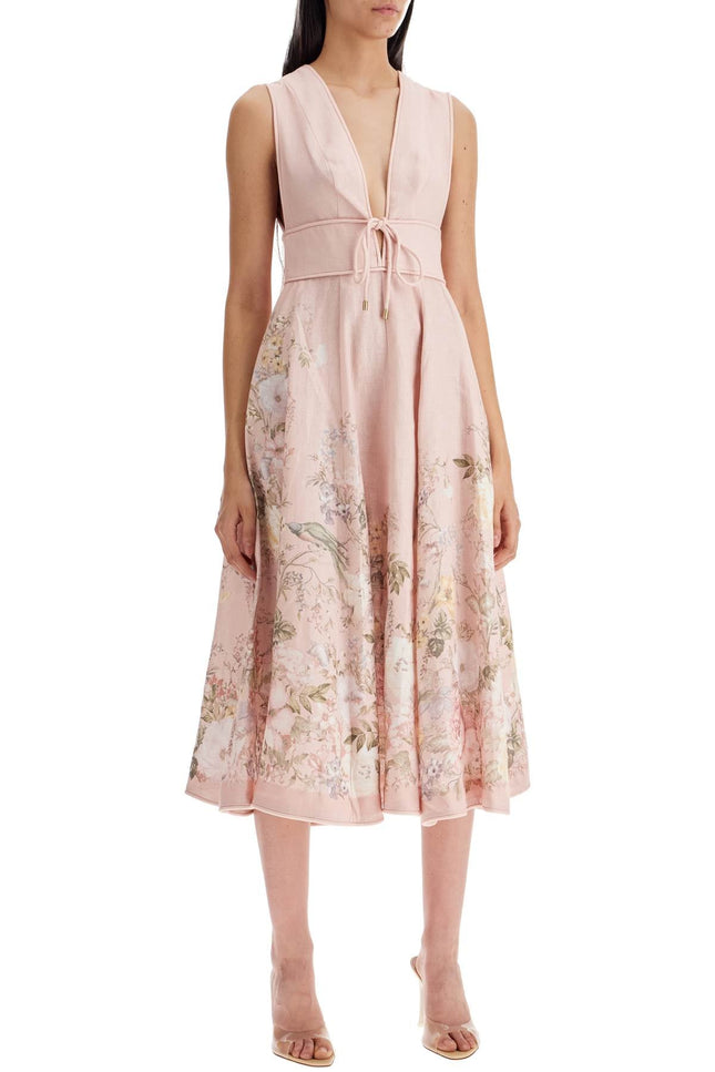 Zimmermann             waverly plunge midi dress - Pink