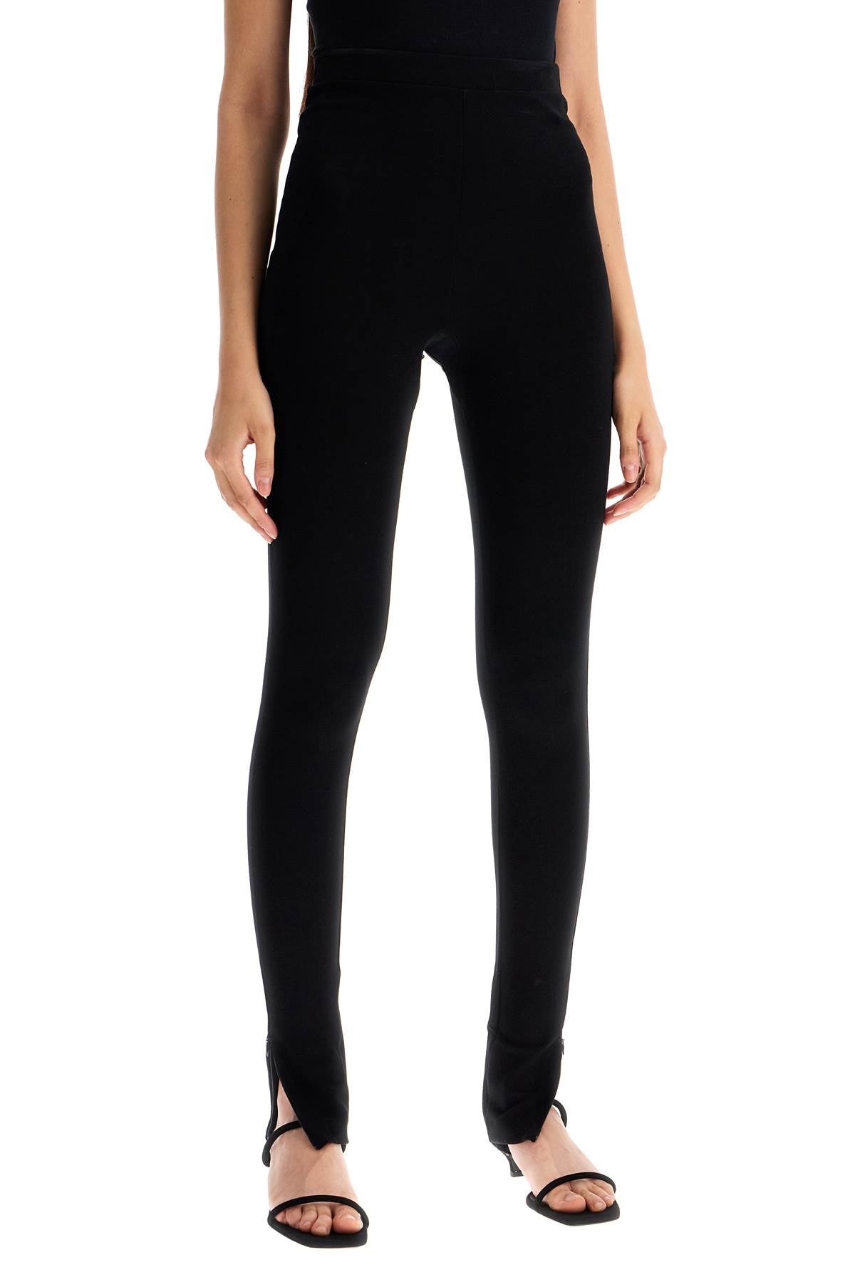 Zip Cuff Leggings - Black