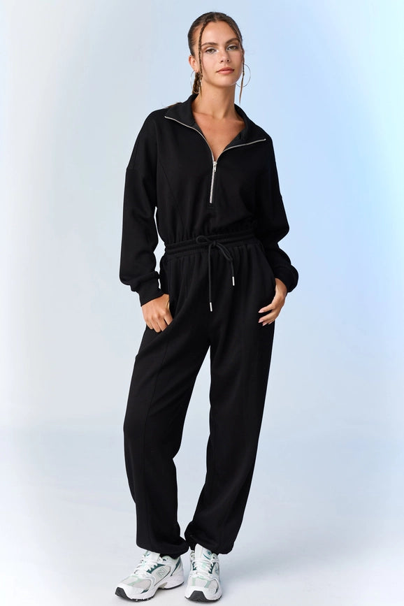 Zoe Soft Knit Jumpsuit Black