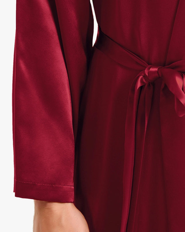 Smooth Silk Robe Claret-Robe-MommeSilk-Urbanheer