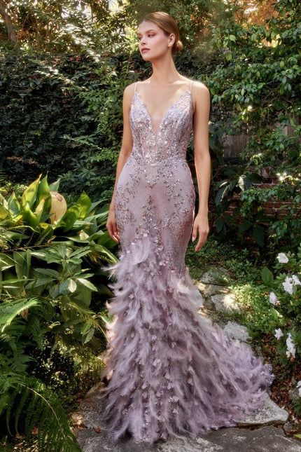 Feather Mermaid Gown-Evening-Tux-USA-8-Mauve-Urbanheer