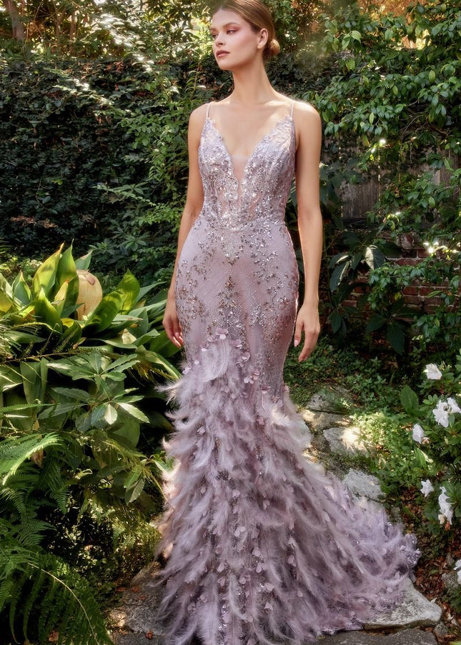 Feather Mermaid Gown-Evening-Tux-USA-8-Mauve-Urbanheer