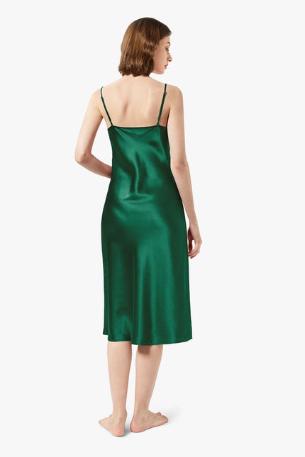 Classic Silk Night Gown Emerald Green-Night Gown-MommeSilk-Urbanheer