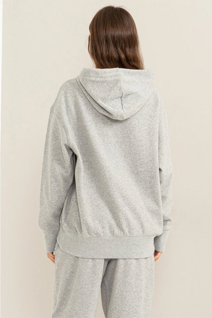 Weekend Chiller Drop Shoulder Oversized Hoodie - Grey-Clothing - Women-HYFVE-Urbanheer