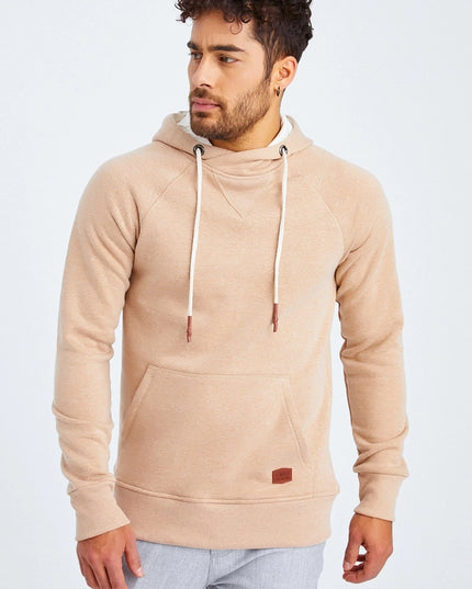 Men'S Hoodie Hood Light Brown Melange-Hoodie-Leif Nelson GmbH-Urbanheer