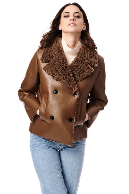 Faux Sherpa Db Jacket-Jacket-Bernardo-Saddle-S-Urbanheer