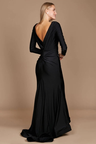 Dylan & Davids Long Sleeve Formal Evening Dress Black-Dylan & Davids-Urbanheer