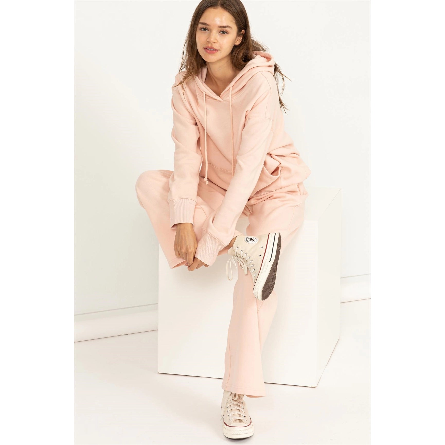 Weekend Chiller Drop Shoulder Oversized Hoodie - Pink-Clothing - Women-HYFVE-Urbanheer