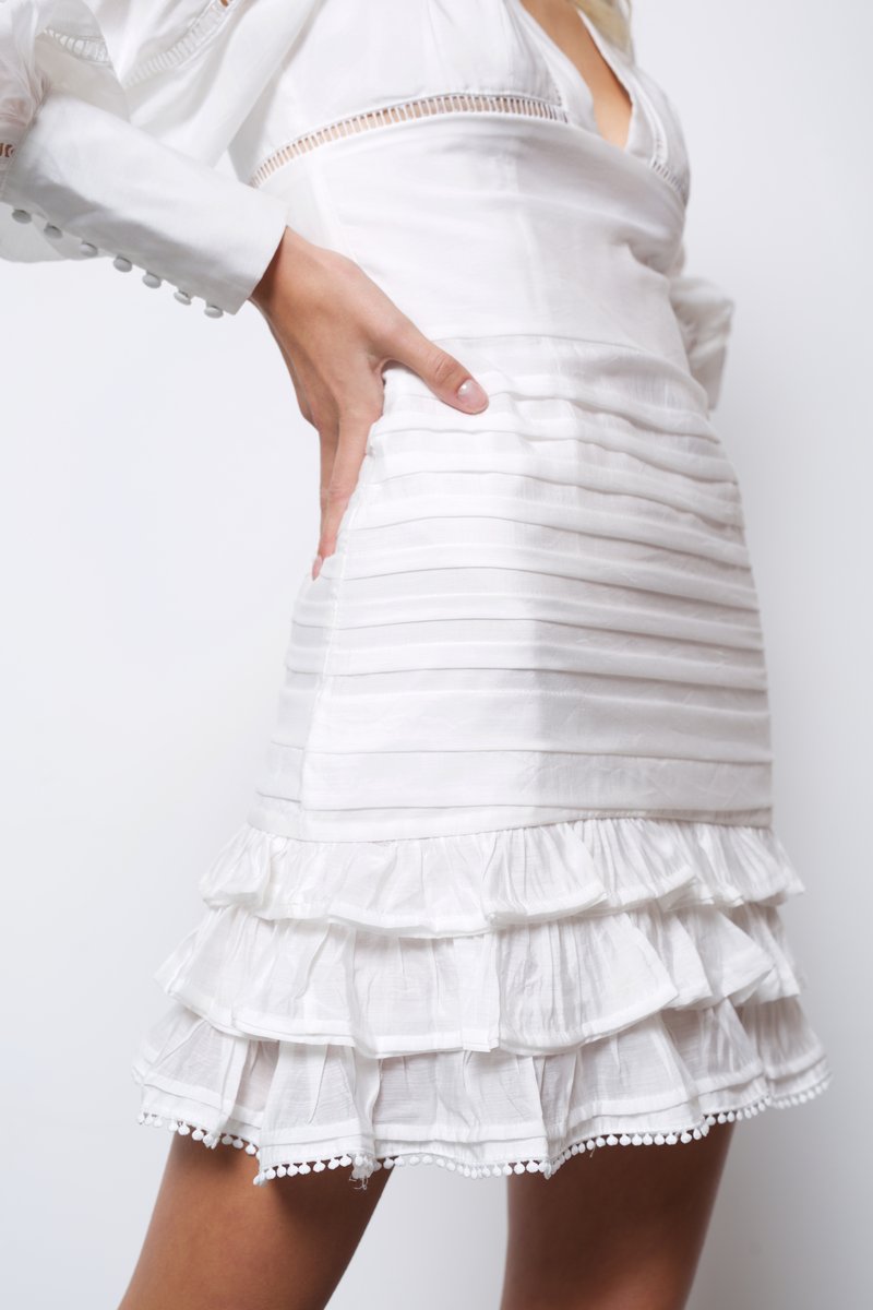 Monterey Plunge Neck Long Sleeve Mini Dress-Clothing - Women-Amy Lynn-Urbanheer